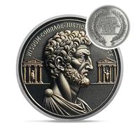 Delicate Four Virtues Stoic Coin - Silver EDC Roman Cardinal Virtues Challenge Coin - Love of Fate Token Reminder for Daily Stoic Practice - Inspirational Thoughtful Stoicism Gifts for Men Women Kids