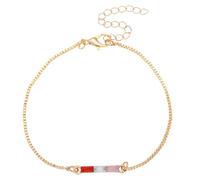 Delicate Gold Plated Featuring Heart And Birthstones Ideal For Friendship And Love Expresses Casual Wear Anniversary Jewelry Gifts