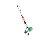Delicate Green Jade Phone Chain Gold Jade and Aventurine Gemstones, Secure Mobile Phone Strap and Decorative Charm, Gift for Families and Female Friends