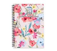 Delicate Green Leaves 2026 Diary A5 To Do List Notebook Planners 2026 Womens Diary Notebook Journal for Project Week To View Monthly Year Planner with Dotted Line Note Page Slim