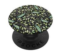 Delicate Green Watercolor Botanical Vines and Leaves Pattern PopSockets Adhesive PopGrip