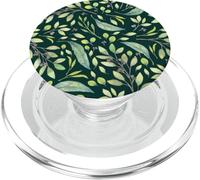 Delicate Green Watercolor Botanical Vines and Leaves Pattern PopSockets PopGrip for MagSafe
