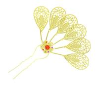 Delicate Hair Stick Elegant Carved Leaf Hair Jewelry Crystal Jewelry Chinese Traditional Decorative Hairpin Ethnic Hairpin