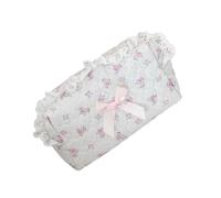 Delicate Lace Embellished Storage Pouches Room Interior for Makeup Accessories Travel Soft Cotton Fabric Large Capacity Cosmetic Organizers