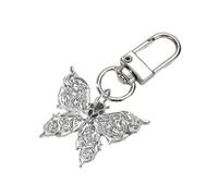 Delicate Large Butterfly Keyring Fashion Keyring Bag Pendant Key Holder Decoration Resin Charm for Keys and Bags Lanyard, Silver Butterfly, As Show