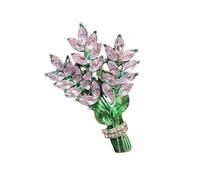 Delicate Lavender Rhinestoned Pin Lightweight Design Brooch Easy Attachment Daily Comfort Jewelry Piece Lightweight Flower Brooch