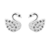 Delicate Little Swan Stud Earrings - Elegant Birthday Gift for Woman