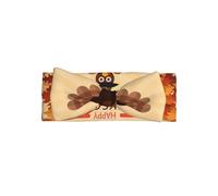 Delicate Maple Leaf Dark Brown Turkey Print Baby Bow Headband â€“ Headband for Newborns & Infants with Full Moon Gift Appeal