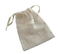 Delicate Meshes Organizers Bag with Embroidered Floral Pattern Secure Closure Cosmetic Travel Storage Portable Compact Daisies Embroidery Storage Pouches