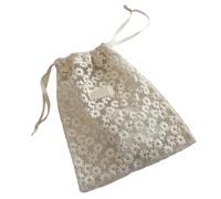 Delicate Meshes Organizers Bag with Embroidered Floral Pattern Secure Closure Cosmetic Travel Storage Portable Compact Efficient Meshes Drawstring Laundry Bag