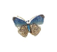 Delicate Metal Leaf Butterfly Brooch Sustainable Textile Jewelry For Students Fabric Butterfly Brooch