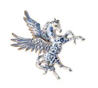 Delicate Mythical Flying Horse Corsage Pin Brooch Lightweight Wear Alloy Crafted Badge Present Elegant Lapel, One Size, as described