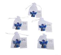 Delicate Paper Angel Ornament Featuring Forget Me Not Blooms for Quiet Reflection and Loving Memory Display (5)