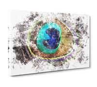 Delicate Peacock Feather Watercolour Canvas Print | Gallery Wrapped 30mm Frame Wall Art | 30x20 inches | Ready to Hang | Modern Picture | Living Room Bedroom Lounge Office