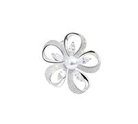 Delicate Pearl Rhinestone Crystal Flower Brooch Pin for Women Dress Hat Decoration Bride Engagement Wedding Jewelry, 4cm*4cm/1.6"*1.6, Alloy, Imitation Pearl, Rhinestone, no gemstone