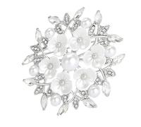 Delicate Pearls Embellished Flower Brooch Pin Adornment Great For Enhancing The Look Of Dresses And Jackets Elegant Gold Brooch