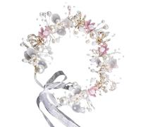 Delicate Pearls Flower Hairband Glistening Headband Bachelorette Party Flower Princess Jewelry Headpiece