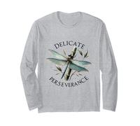 Delicate Perseverance Dragonfly Bamboo Nature Design Long Sleeve T-Shirt