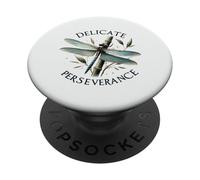 Delicate Perseverance Dragonfly Bamboo Nature Design PopSockets Adhesive PopGrip