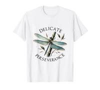 Delicate Perseverance Dragonfly Bamboo Nature Design T-Shirt