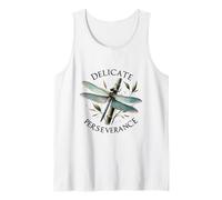 Delicate Perseverance Dragonfly Bamboo Nature Design Tank Top