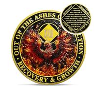 Delicate Phoenix 18 Year Na Medallions - Reborn from Fire Sobriety Coin - 18 Years Recovery Addiction Token - Celebrate Clean and Sober Chip - 1-20 Prime Narcotics Anonymous Gifts for Men Women