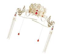 Delicate Phoenixes Bridal Headpiece with Tassels Crafted for Chinese Weddings and Traditional Celebratory Event Asian Bridal Jewelry Set