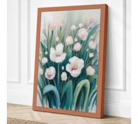 Delicate Pink Blooms Canvas Wall Art Print 24x16 Inch (61 x 41 cm)