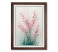 Delicate Pink Botanicals Botanical Framed Wall Art Print A1 (84.1×59.4cm) Walnut, Wall Decor for Living Room, Bedroom, Office & Home, Ready to Hang, Art Gift