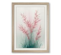 Delicate Pink Botanicals Botanical Framed Wall Art Print A4 (29.7×21cm) Oak, Wall Decor for Living Room, Bedroom, Office & Home, Ready to Hang, Art Gift