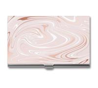 Delicate Pink Marble Business Card Holder,Slim Professional Card Case, Ideal Business Card Organizer and Gift Card Holder for Men Women