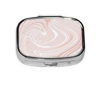 Delicate Pink Marble of Marble with Imitation of Rose Gold,Meta Pill Box 2 Compartment Medicine Case,Portable Organizer,Rectangle Meta Portable Organizer Pill Box 1384 Compartment Medicine Case