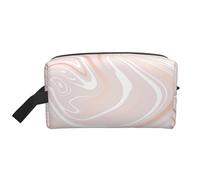 Delicate Pink Marble of Marble with Imitation of Rose GoldLarge Capacity Cosmetic Organizer,Travel Makeup Bag for Women