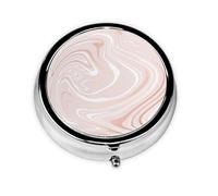 Delicate Pink Marble of Marble with Imitation of Rose GoldMeta Pill Box 3 Compartment Medicine Case,Portable Organizer