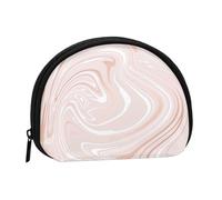 Delicate Pink Marble of Marble with Imitation of Rose GoldSmall Makeup Sanitary Napkin Storage Bag,Women's Cosmetic Coin Purse