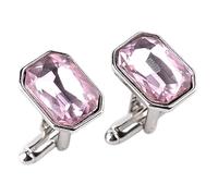 Delicate Pink Rhinestone Cufflinks for Men and Women Stylish Alloy Sleeve Buttons for Weddings Anniversaries and Special Events