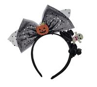 Delicate Pumpkin Bowknot&Rose Hairband Thin Side Hairband Yarn Bowknot Shape Headband For Girls Halloween Carnivals Headpiece Black Color Carnivals Headpiece For Women Medieval Headpieces Women