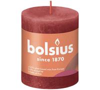Delicate Red Bolsius Rustic Shine Pillar Candle (80 x 68mm)