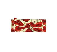 Delicate Red Flower Print Baby Bow Headband â€“ Headband for Newborns & Infants with Full Moon Gift Appeal