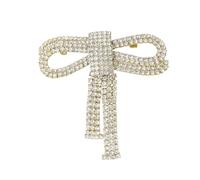 Delicate Rhinestone Bow Brooches Lapel Pins for Women Girls Fashion Elegant Sparkly Crystal Ribbon Brooch Pin for Dresses Suit Shirt Hat Bag Ceremony Classic Clothes Accessories Jewelry, 2.5 X 2.7