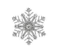 Delicate Rhinestones Alloy Brooch Pin Snowflake Design Lightweight Chest Decoration for Holiday Outfit Enhancement Winter Jewelry