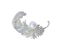 Delicate Rhinestones Plumage Brooch Fashionable Women Jewelry Vintage Pins Suitable For Adding Charm To Various Occasion Fashion Brooch Pin