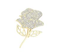 Delicate Rhinestones Rose Brooches Fashionable Women Jewelry Vintage Charm Pin Suitable for Adding Charm to Any Occasion Alloy Brooch Jewelry