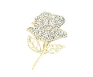 Delicate Rhinestones Rose Brooches Fashionable Women Jewelry Vintage Charm Pin Suitable for Adding Charm to Any Occasion Alloy Brooch Jewelry