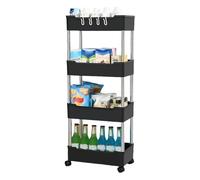 Delicate Rolling Organizers Cart For Bathroom Kitchen Multi Levels Storage Shelf Mobile Space Optimized Structure PP Bathroom Storage Organizers Rack