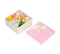 Delicate Rose Bath Soap for Romantic Gifts and Eternal Love, Home Decor with Elegant Yellow Box