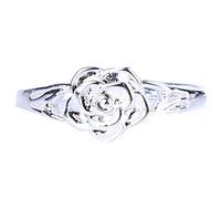 Delicate Rose Flower Ring Courtship Engagement Wedding Band For Women Party Jewelry,Silver Nice and Deft