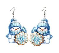 Delicate Snowman Earrings Acrylic Texture for Modern | Fashion Snowman Dangle Earrings Acrylic Texture Comfortable Women Jewelry Suitable for Multiple Outfit Styles