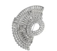 Delicate Sparkly Brooch Enhances Neckline on Blouses Jackets and Formal Attire Elegant Evening Wear Pin Accessory Crystal Collar Clip