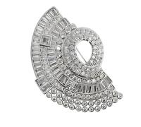 Delicate Sparkly Brooch Enhances Neckline on Blouses Jackets and Formal Attire Elegant Evening Wear Pin Accessory Clothing Clip